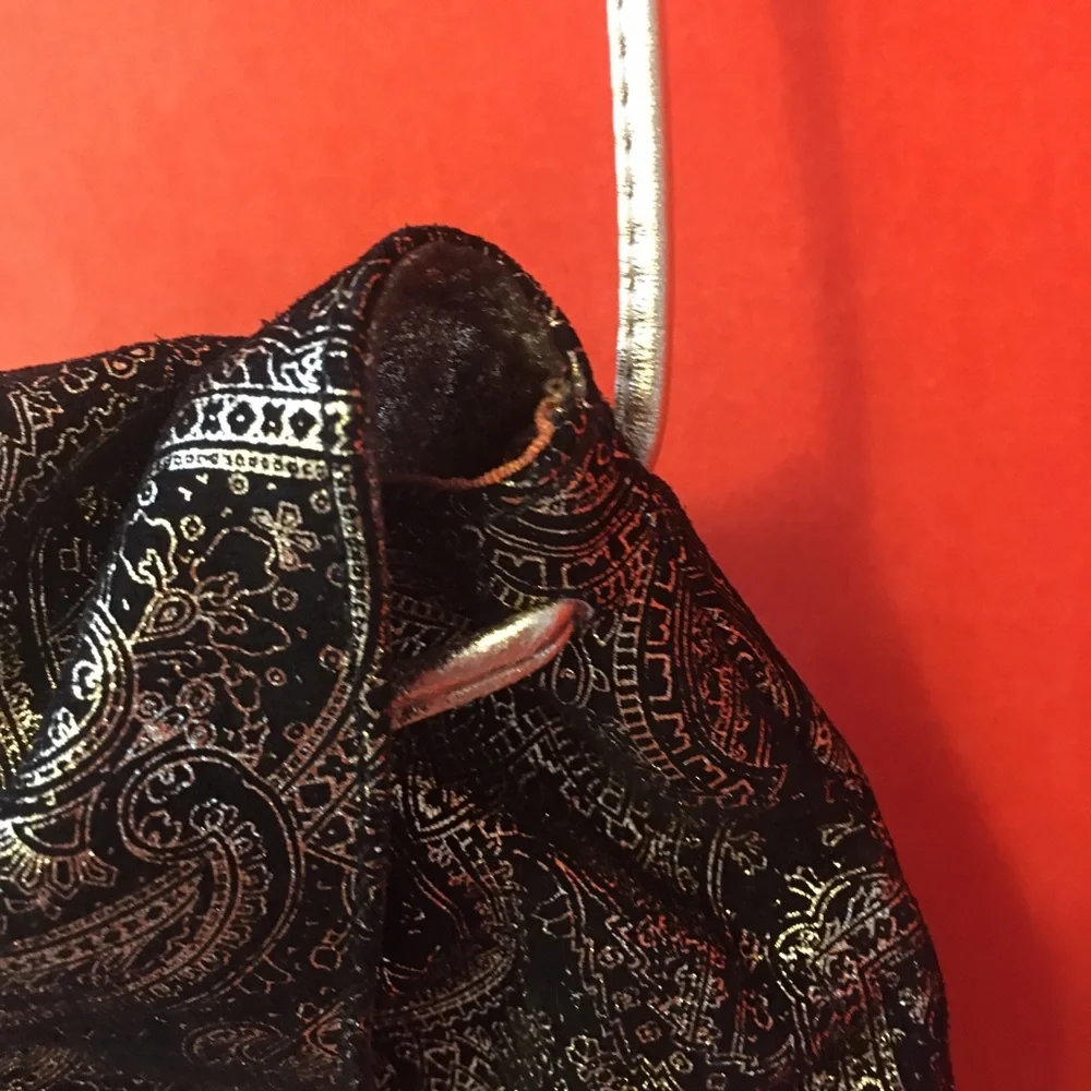 Carlos Falchi vintage 80s suede metallic shoulder bag